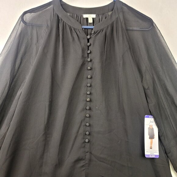 Y2K Balloon Sleeve Sheer XXL Whimsigoth Romantic Flowy Slinky Dress Feminine New - Picture 3 of 12